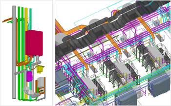 3次元CADによる配管・機器納まり検討
